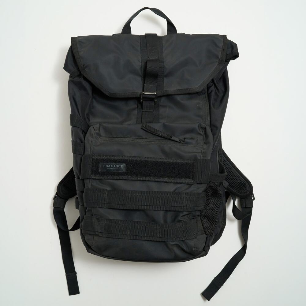 Timbuk2 Spire Laptop Backpack Black Roll Top Commuter Cycling Expandable